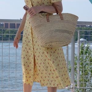 Reformation Pink and Yellow Midi Dress SZ 10